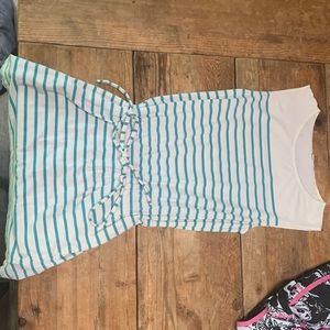 XS JCrew dress. White with light blue stripes